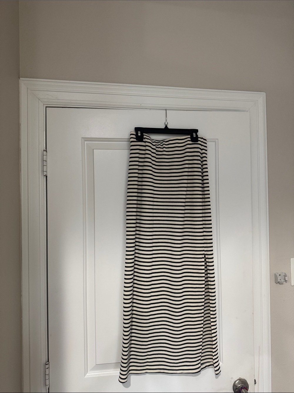 Z Supply Black and Cream Striped Maxi Skirt